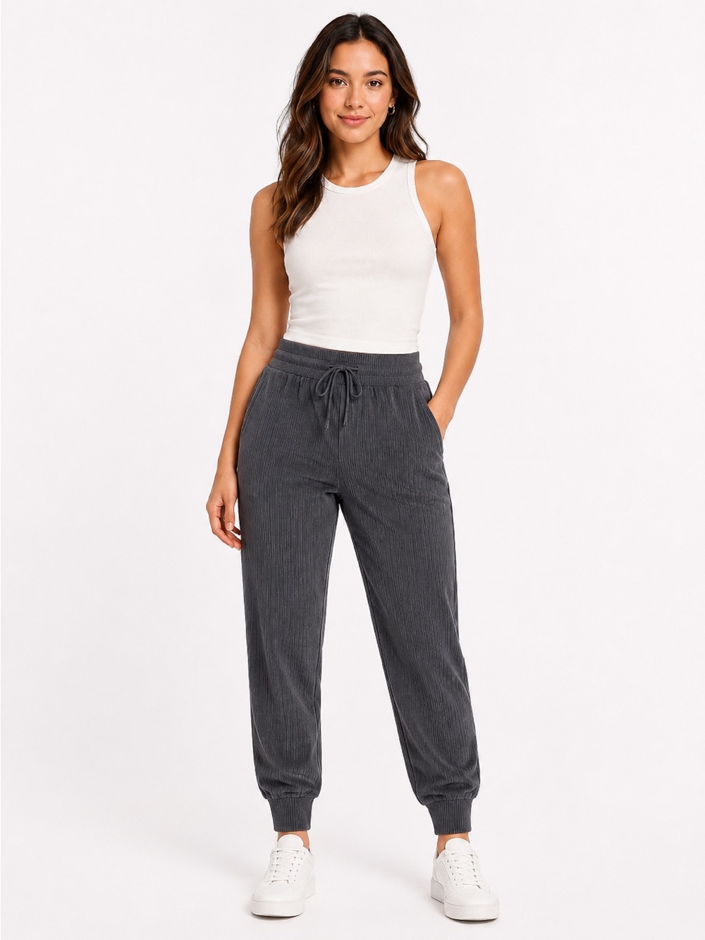 Kirkland Signature Charcoal Ribbed Jogger Pants